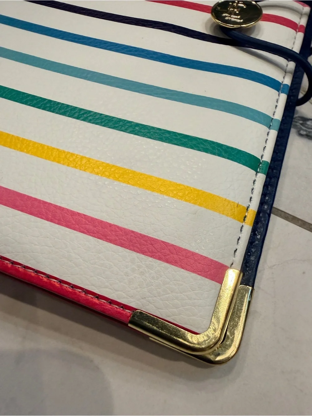 Emily Ley Simplified Planner Binder Multicolor Stripe 2016 Gold Hardware